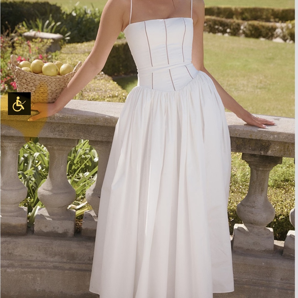 Ysabella White Cotton Maxi Dress